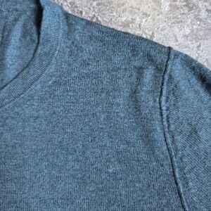 LINE EUC Cashmere Merino Extra Fine Knit Teal Long Sleeve Sweater Slim  XS